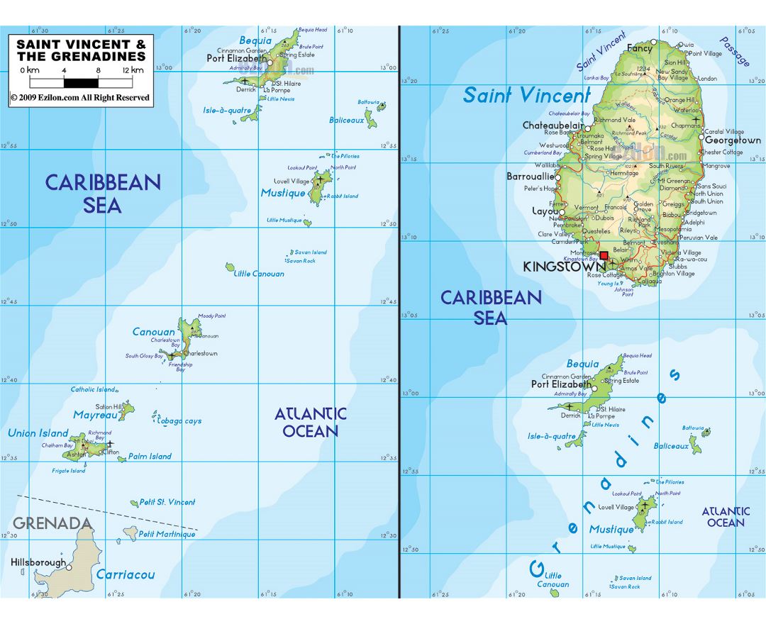 Maps of Saint Vincent and the Grenadines | Collection of maps of Saint ...