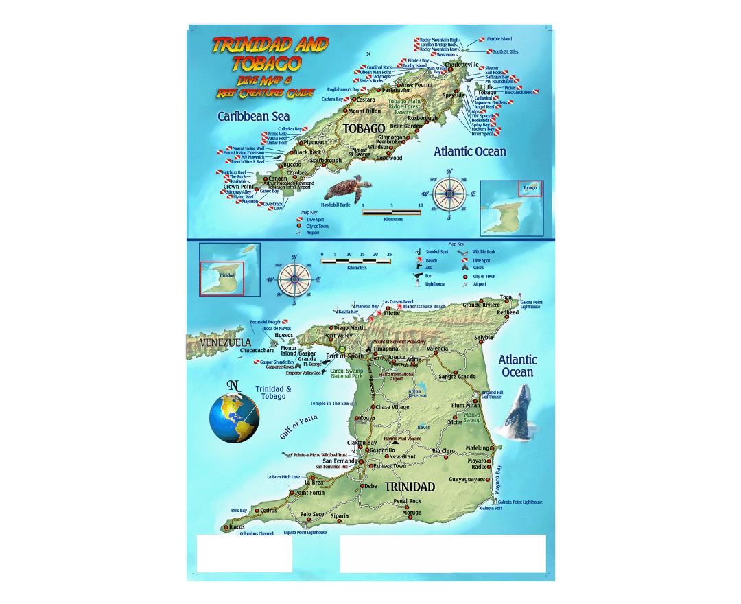 trinidad and tobago grid map