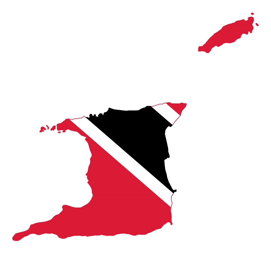 Large flag map of Trinidad and Tobago