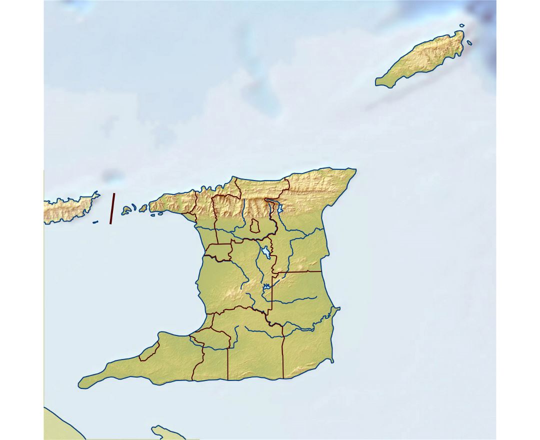 Relief Map Of Trinidad And Tobago