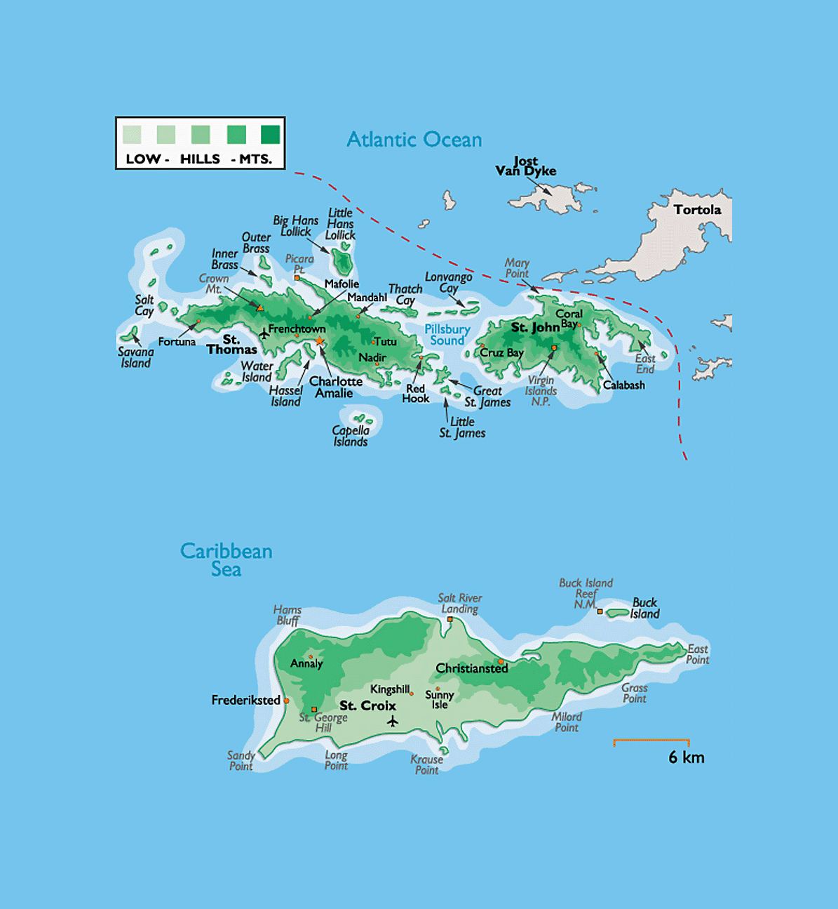 united states virgin islands map Detailed Physical Map Of Us Virgin Islands With Other Marks Us united states virgin islands map