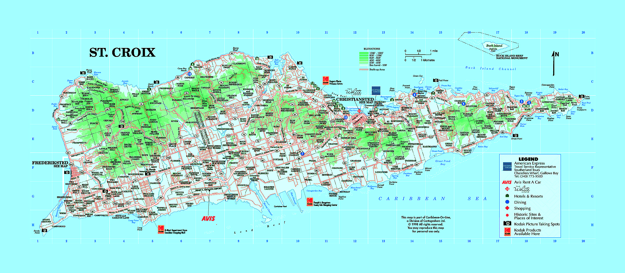 st croix island map Large Tourist Map Of St Croix Island U S Virgin Islands Us st croix island map