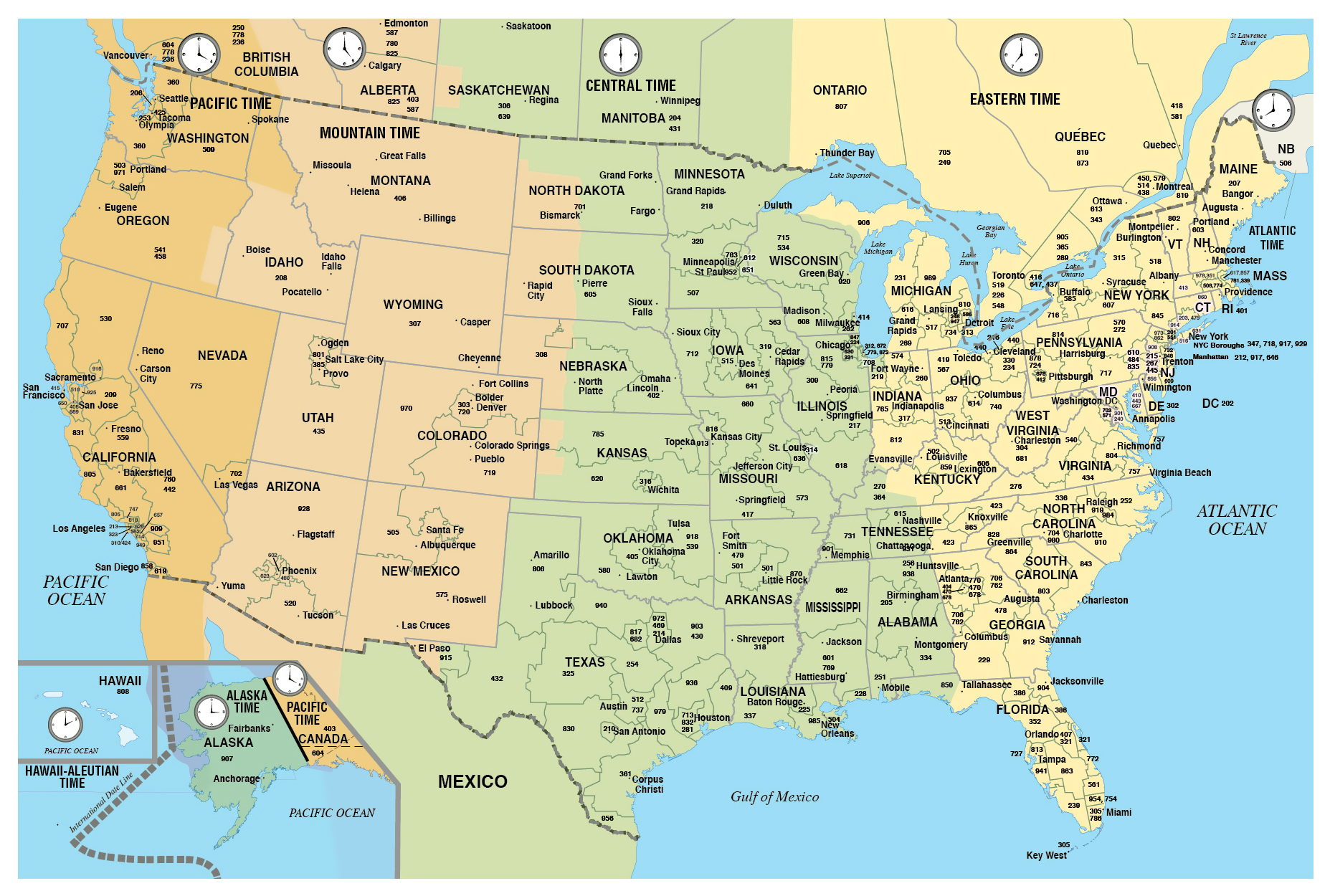 Area Codes For Usa Map Yetta Katerine