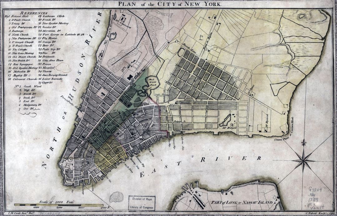 Large detailed old plan of the city of New York - 1879