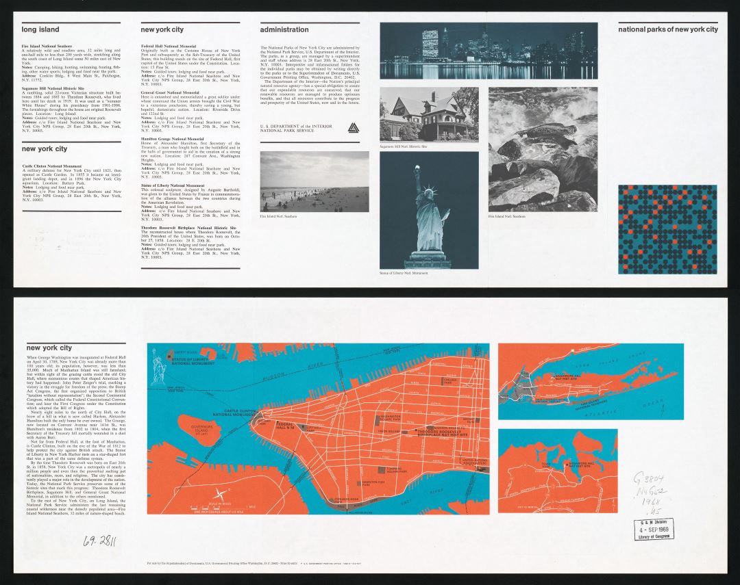 Large scale National Parks of New York city map - 1968