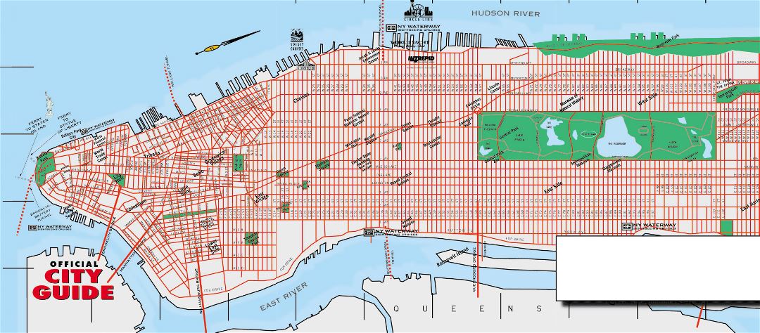 Roads map of Manhattan, NYC