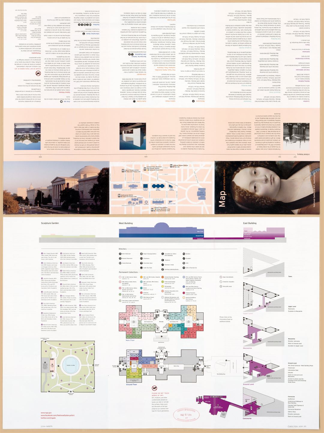 Large scale detailed map and visitors guide of National Gallery of Art, Washington D.C. - 2013