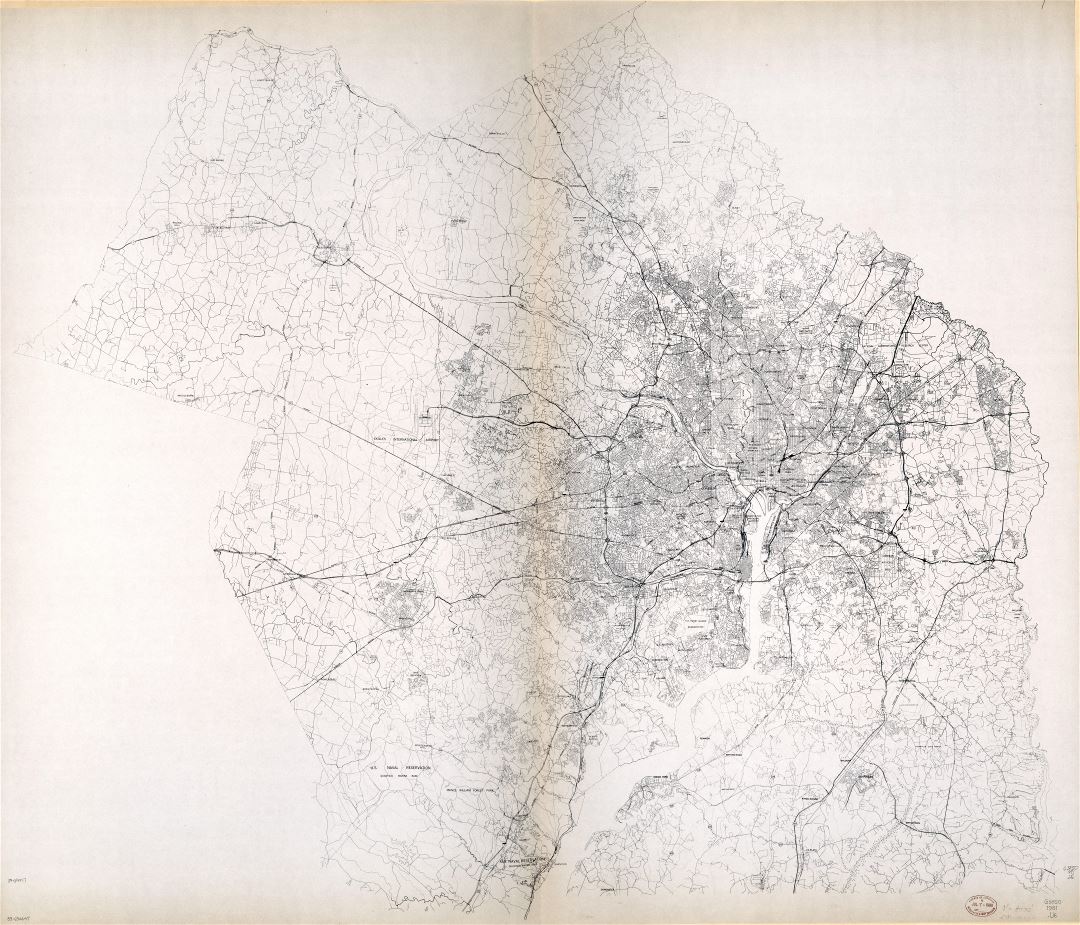 Large scale detailed map of National Capital Region Washington D.C. - 1981