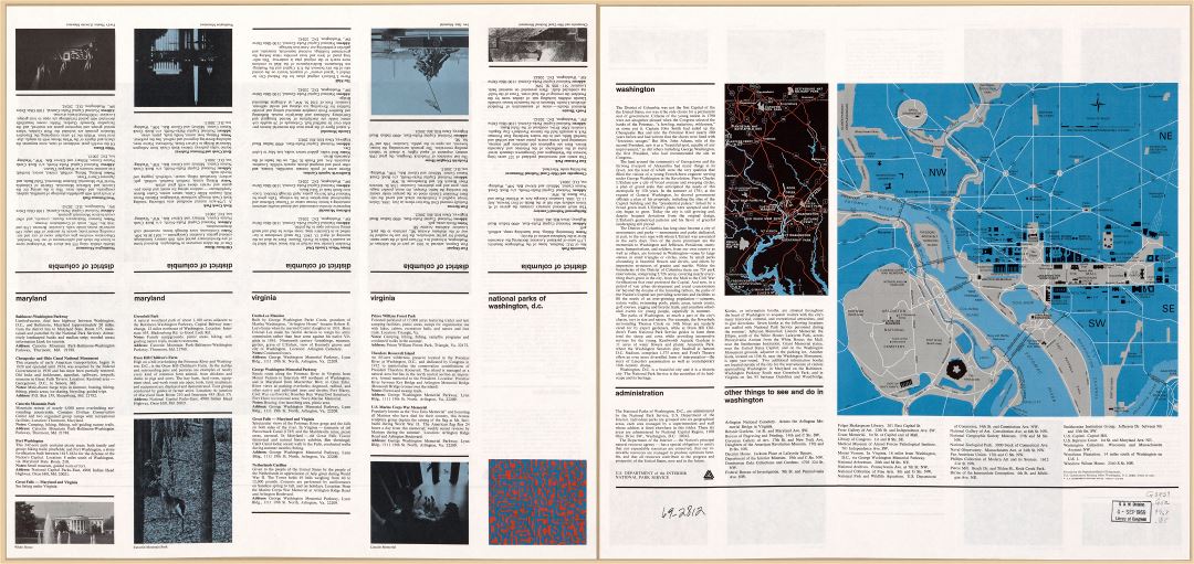 Large scale detailed map of National Parks of Washington D.C. - 1968