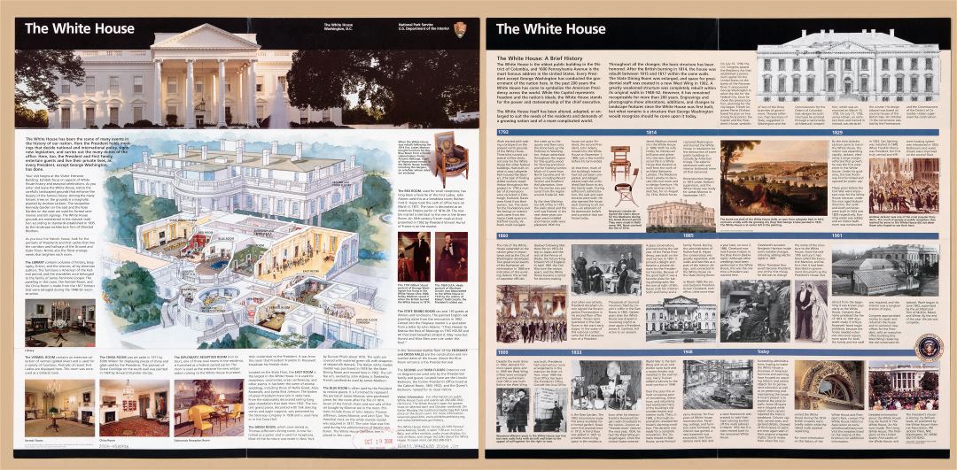 Large scale detailed tourist map of the White House, Washington DC - 2006