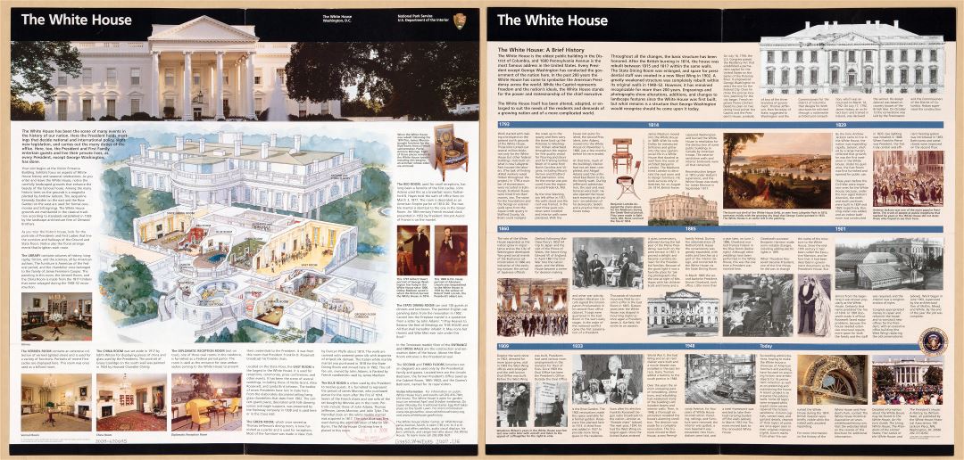 Large scale detailed tourist map of the White House, Washington D.C. - 2008