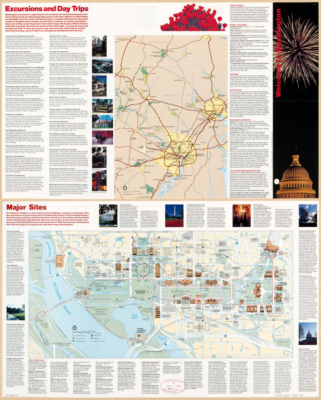 Large scale detailed Washington D.C. tourist map - 1994