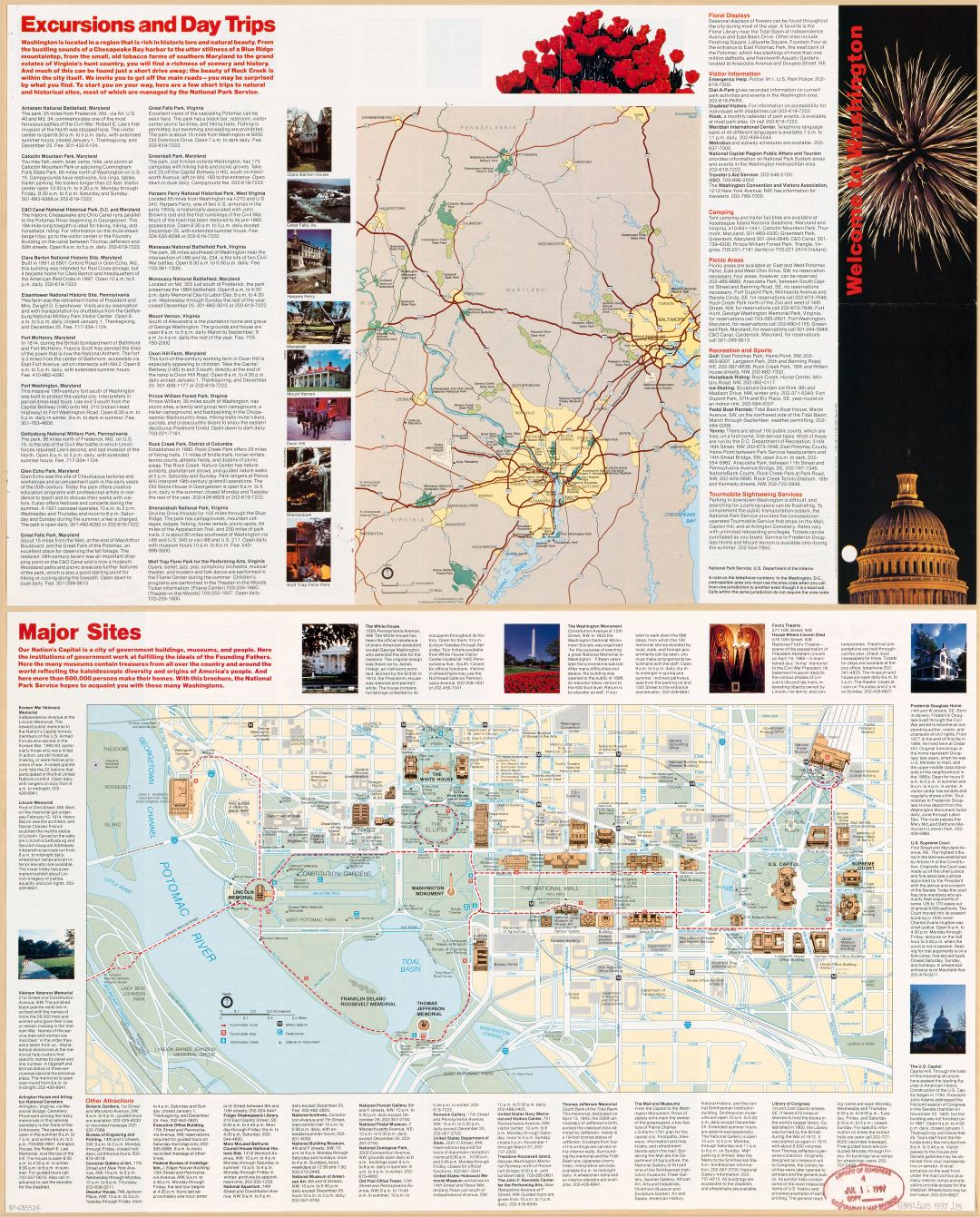 Large scale detailed Washington D.C. tourist map - 1997