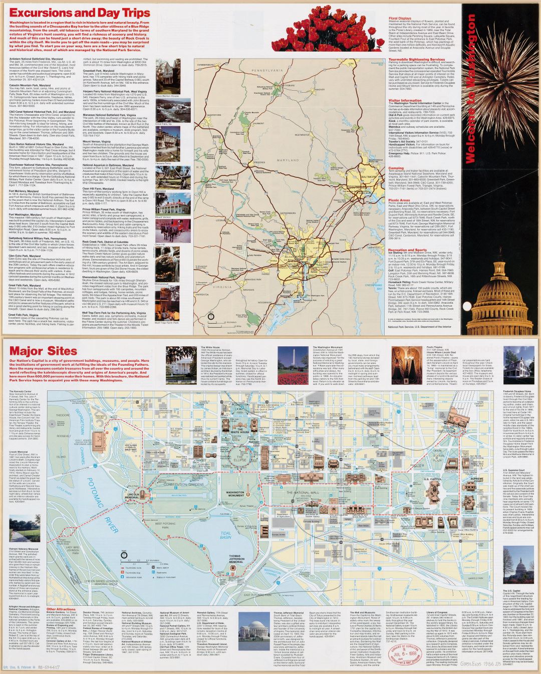 Large scale detailed Washington D.C. travel map - 1986