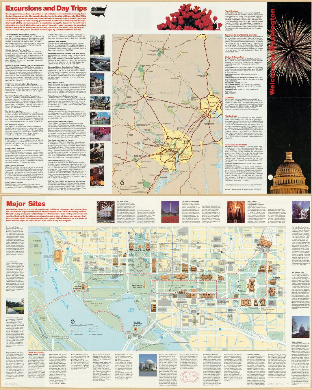 Large scale detailed Washington D.C. travel map - 1988