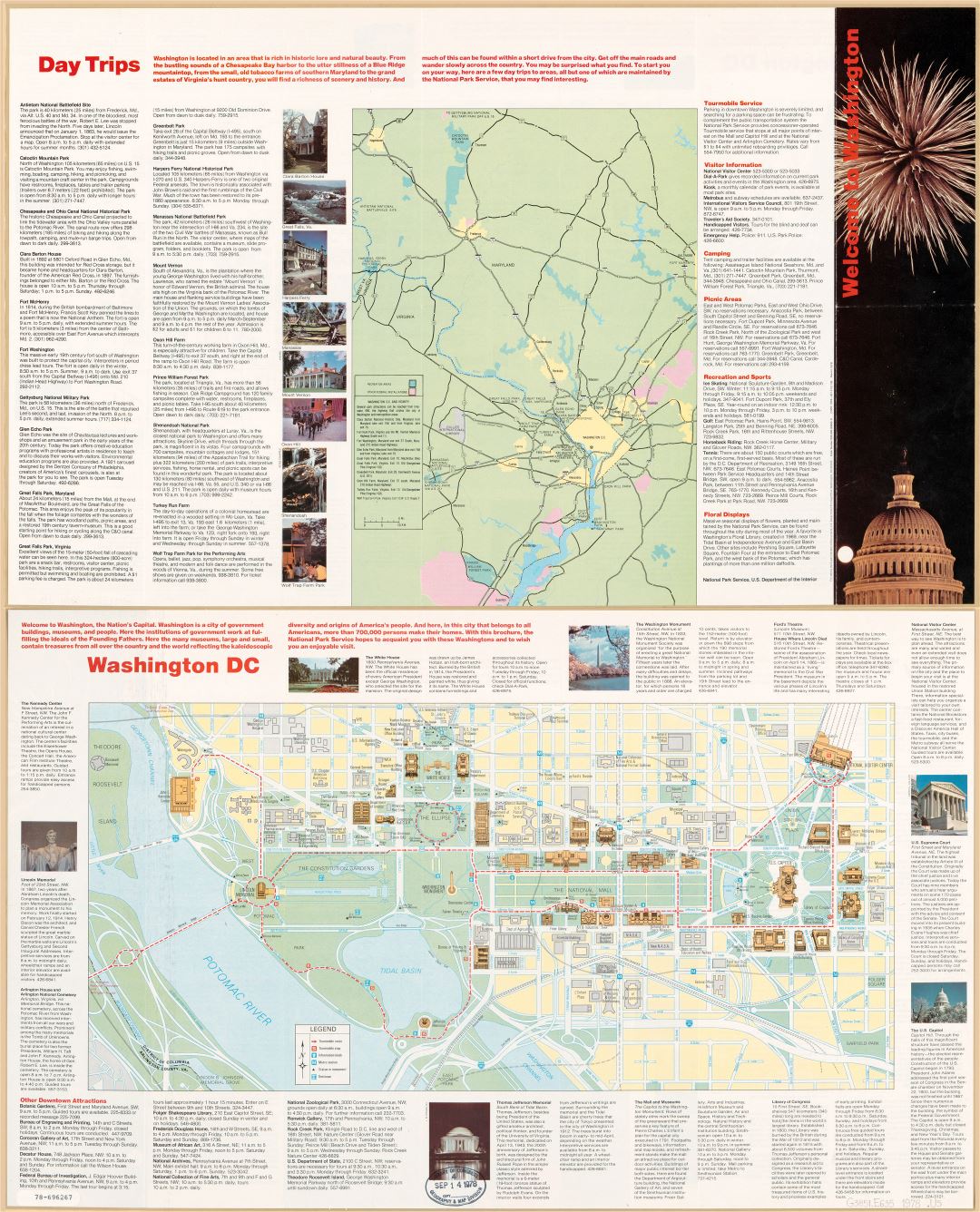 Large scale travel map of Washington D.C. - 1978