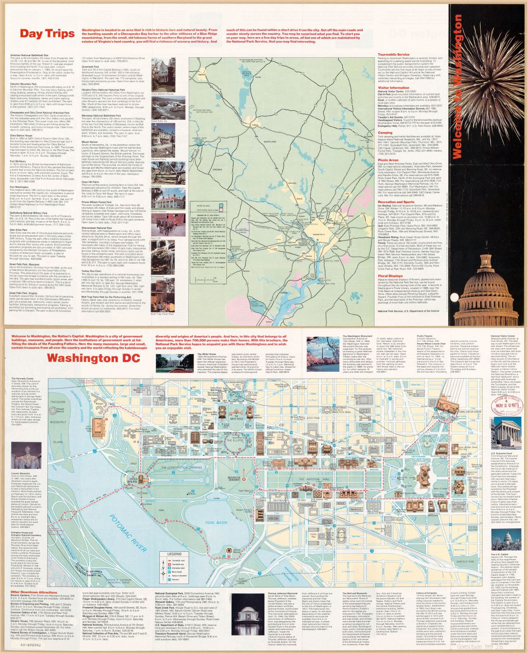 Large scale travel map of Washington DC - 1979