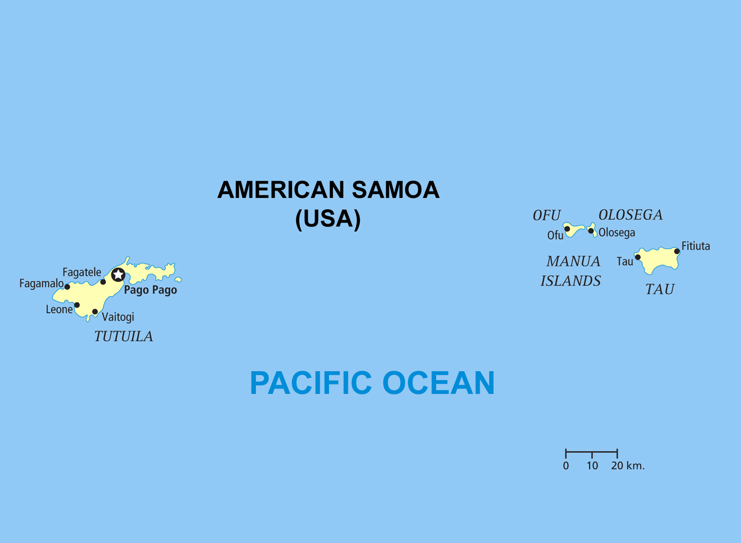 World Map With American Samoa - Map of world