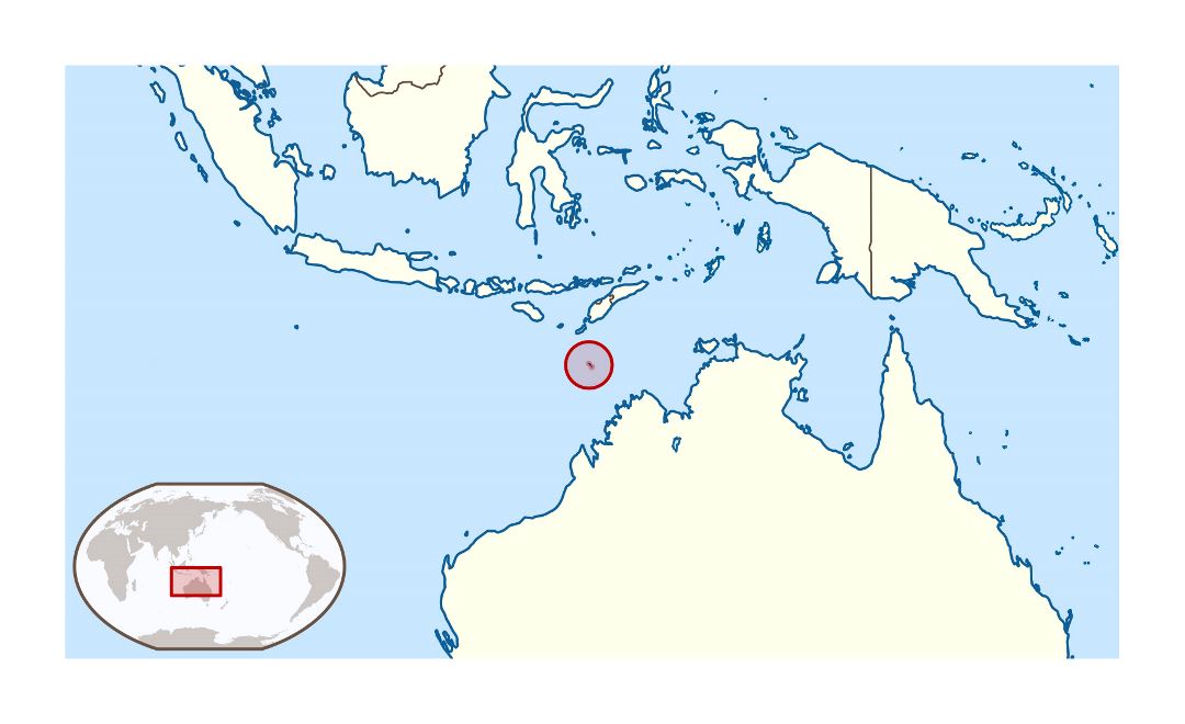 Large location map of Ashmore and Cartier Islands