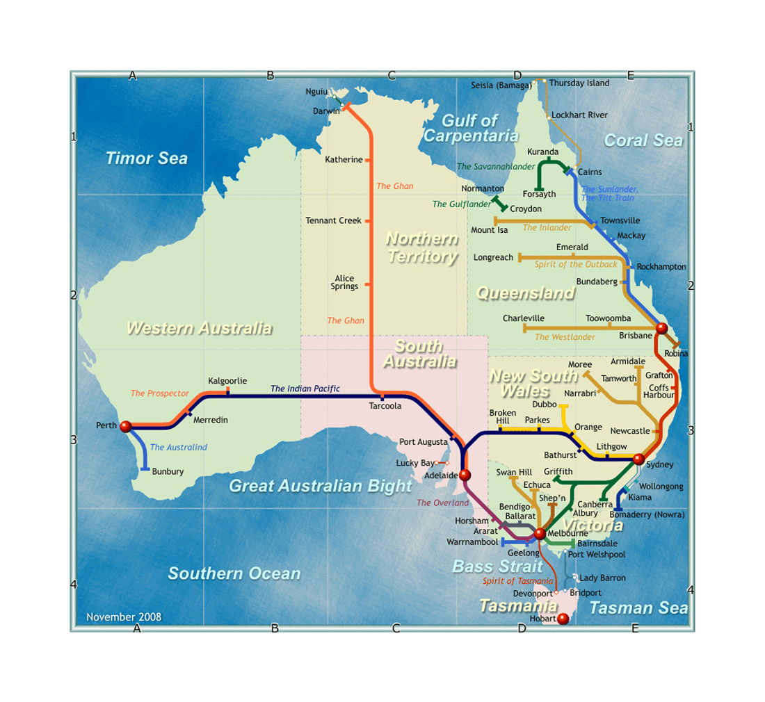 Train Map Of Australia