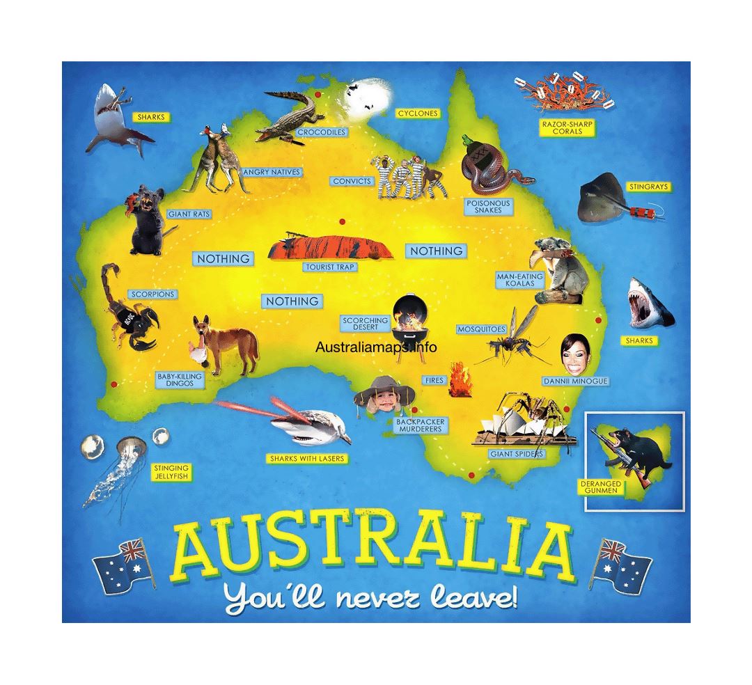 tourist map of australia with cities