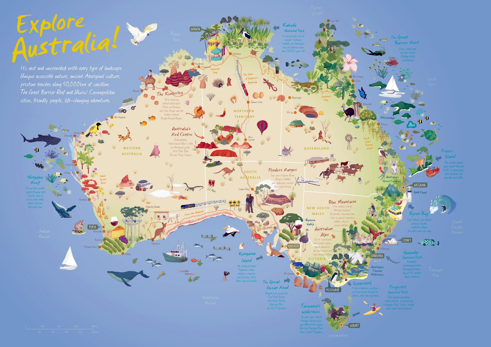 australia map travel board