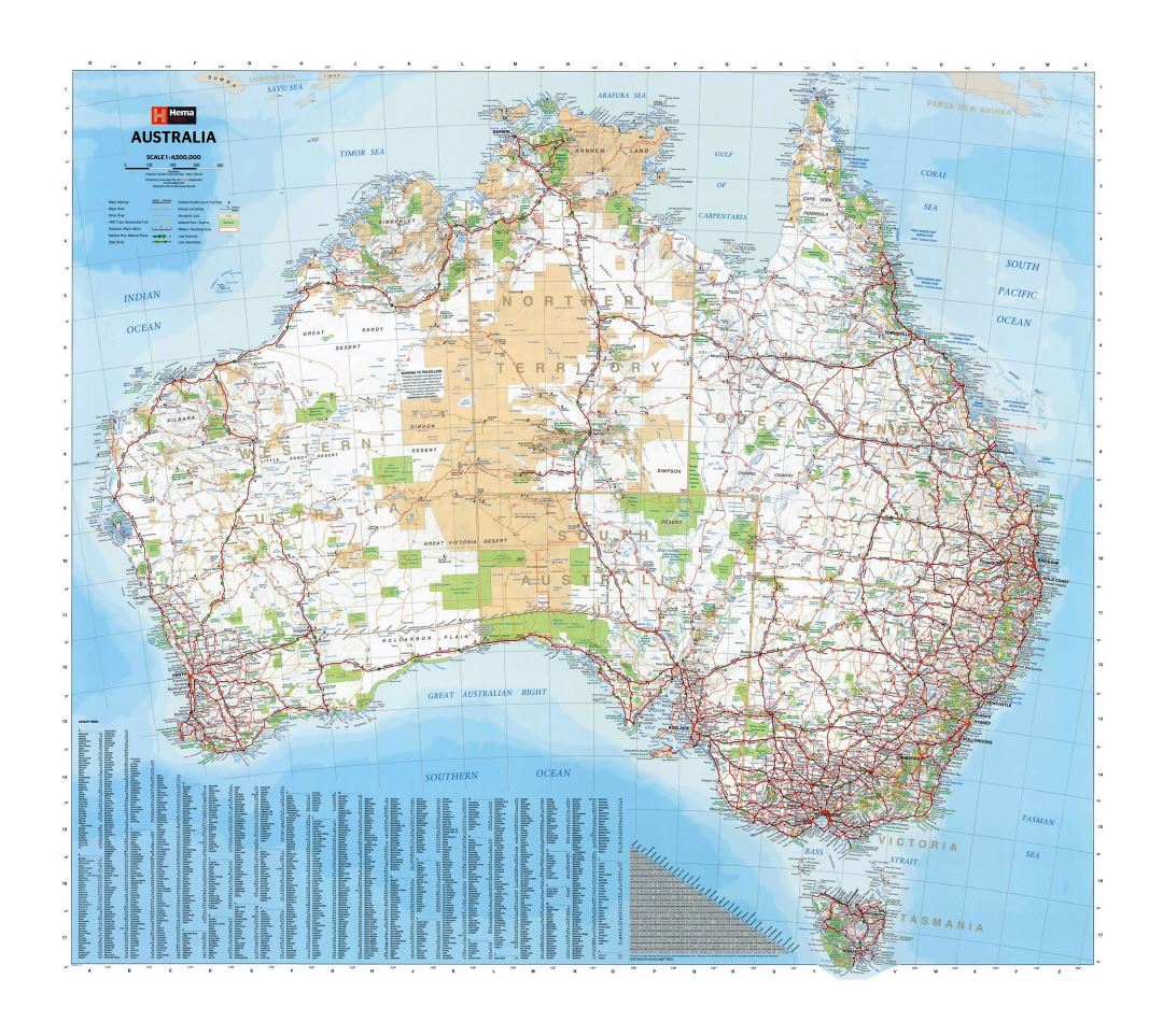 Large map of Australia