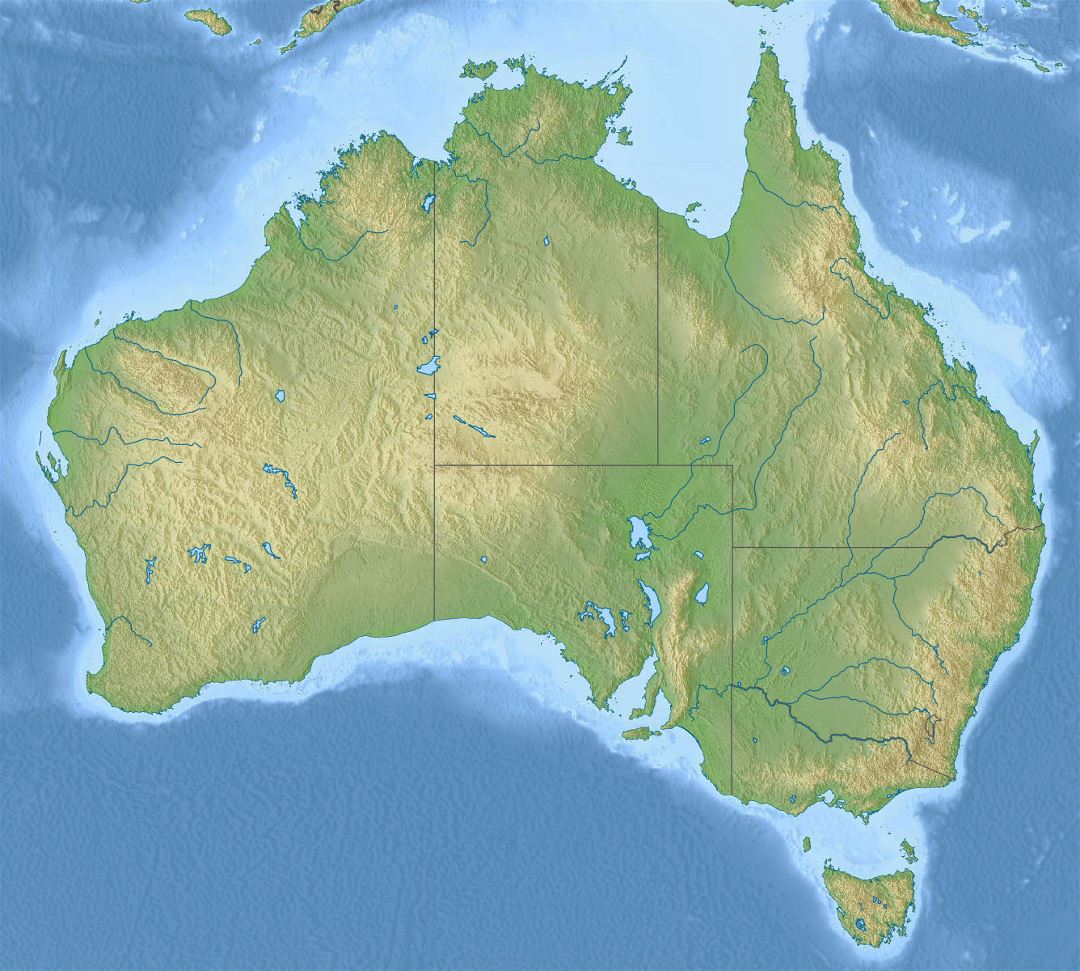 Large relief map of Australia
