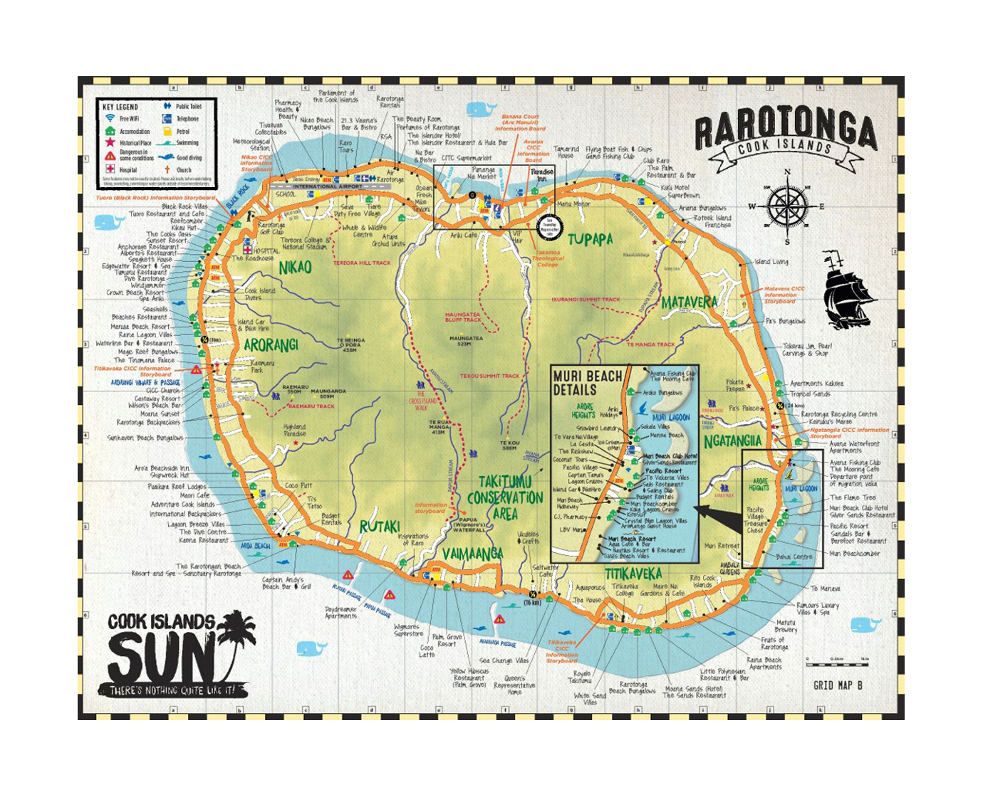 rarotonga tourist map