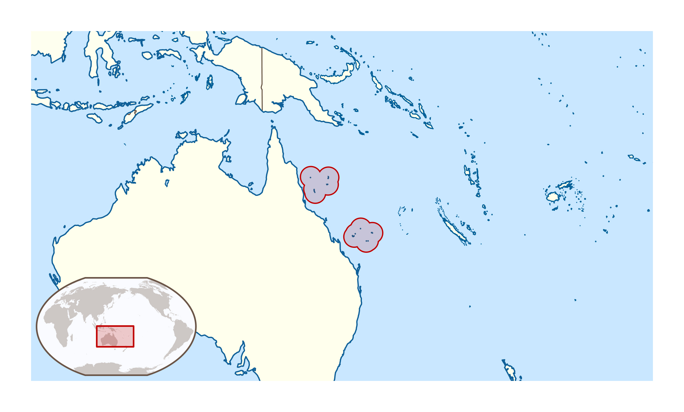 Coral Sea On World Map Large location map of Coral Sea Islands | Coral Sea Islands 