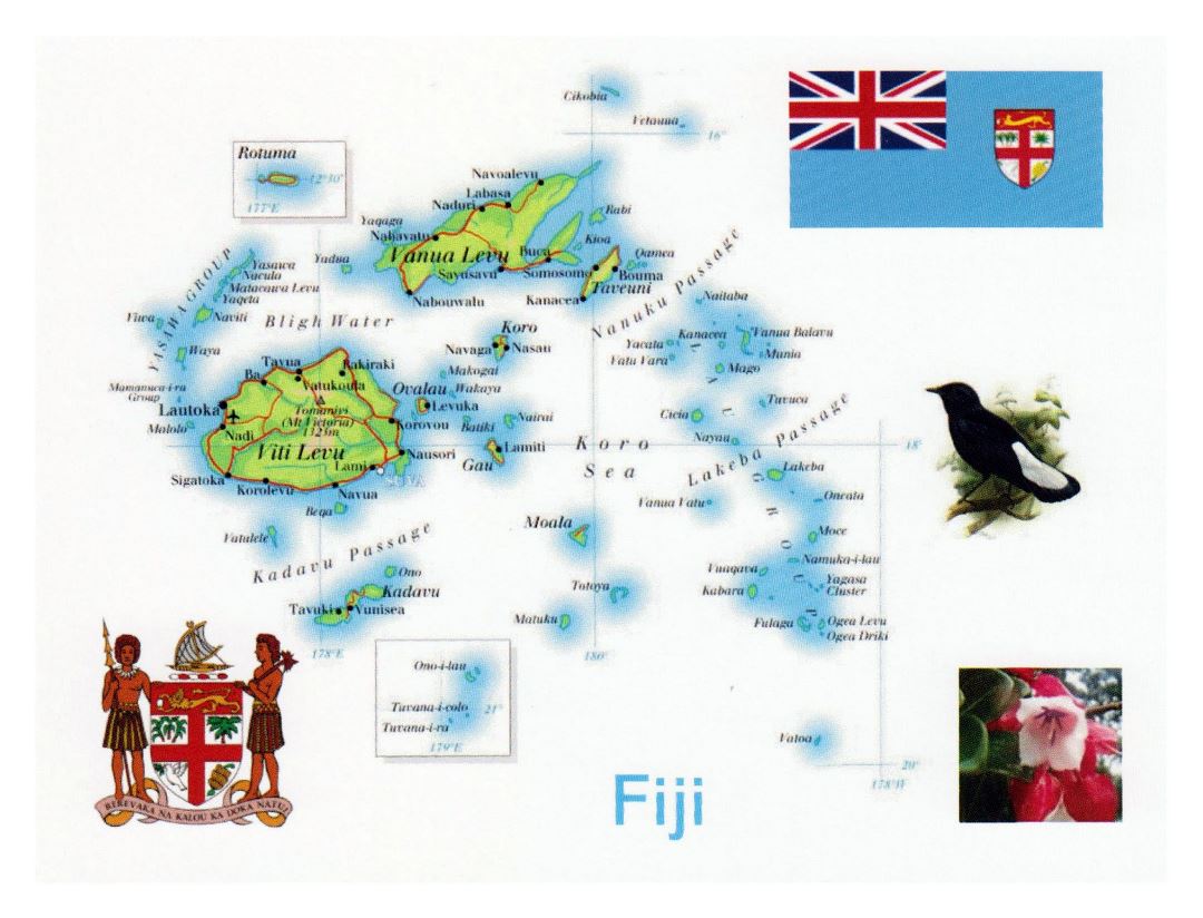 Large map of Fiji