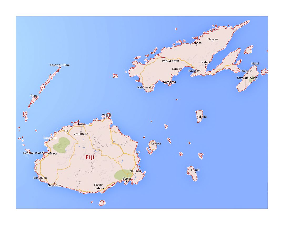 Large road map of Fiji