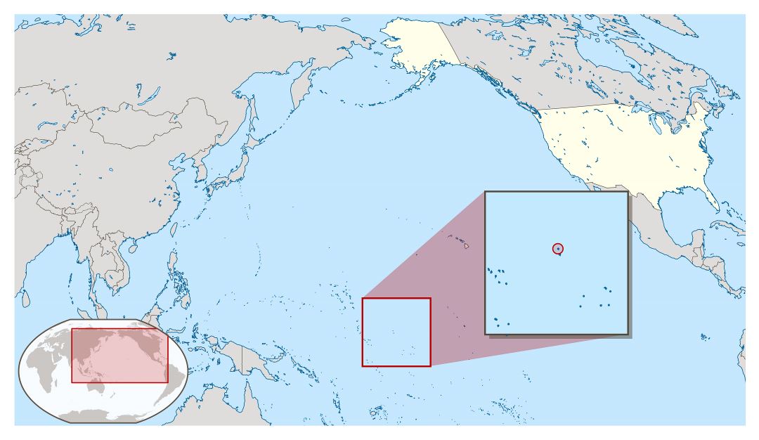 Large detailed location map of Howland Island