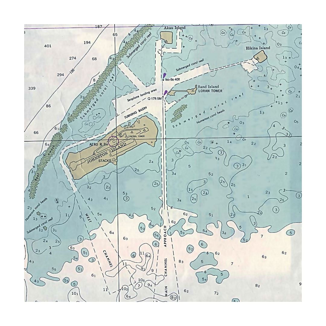 Detailed nautical map of Johnston Atoll