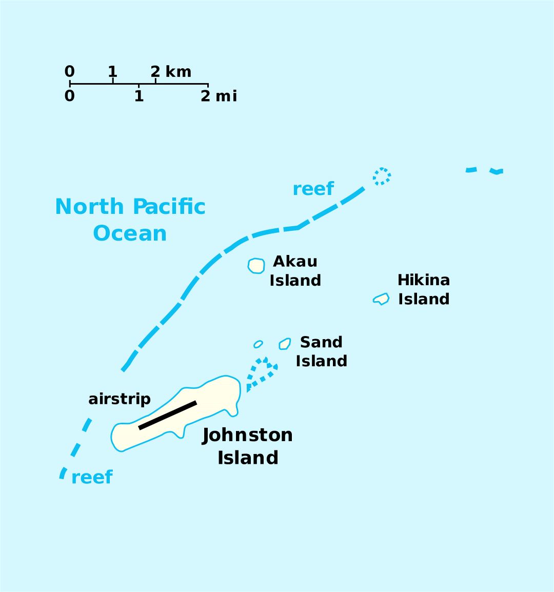 Large political map of Johnston Atoll