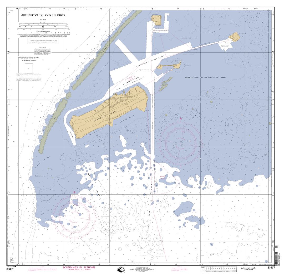 Large scale nautical map of Johnston Island Harbor