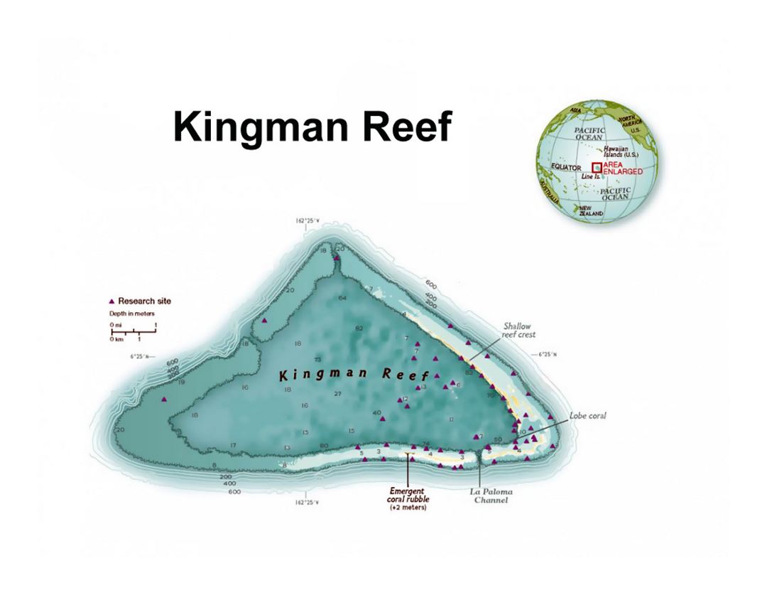Detailed map of Kingman Reef