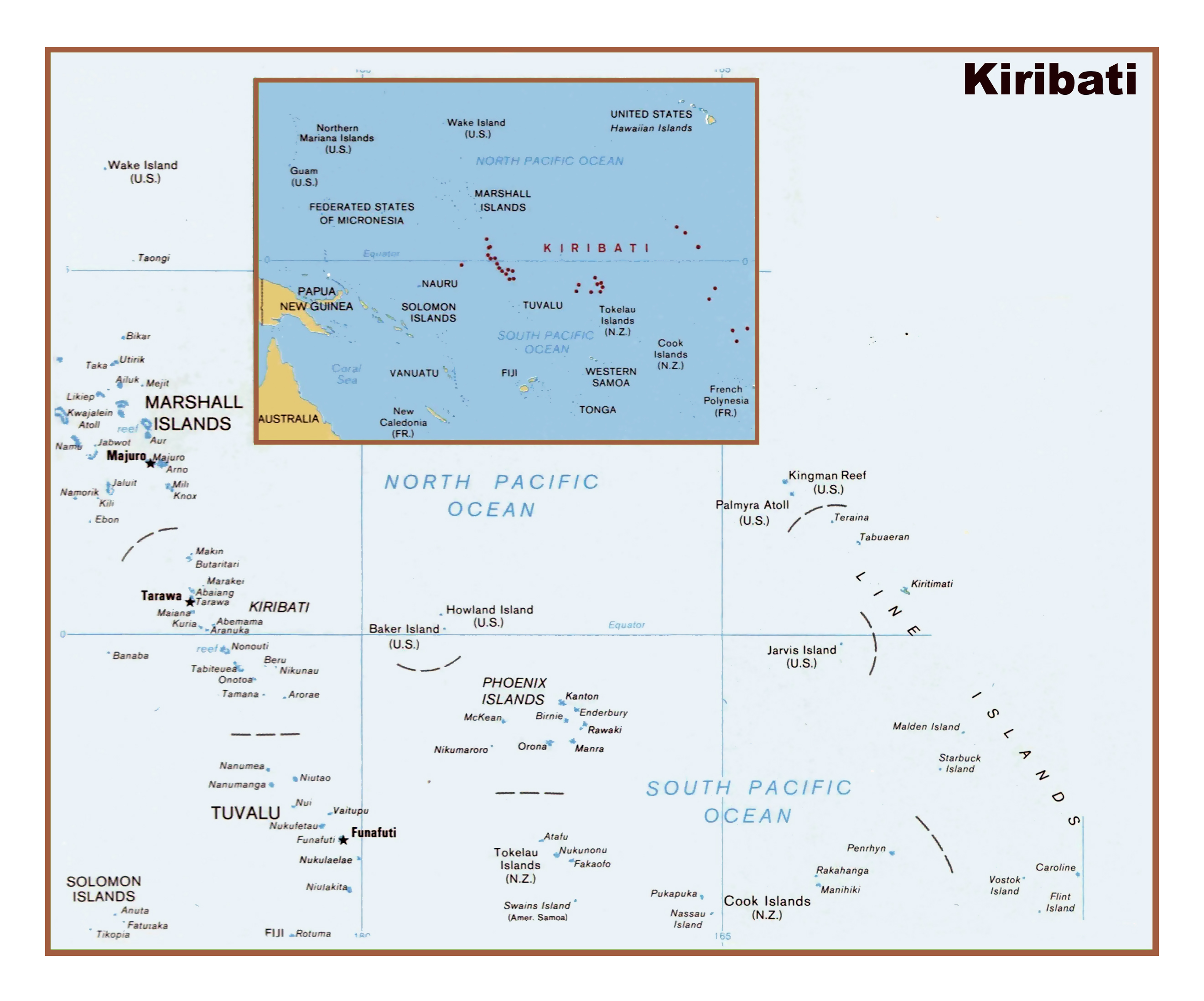 Large Detailed Map Of Kiribati DNHQH Large Detailed Map Of Kiribati DNHQH