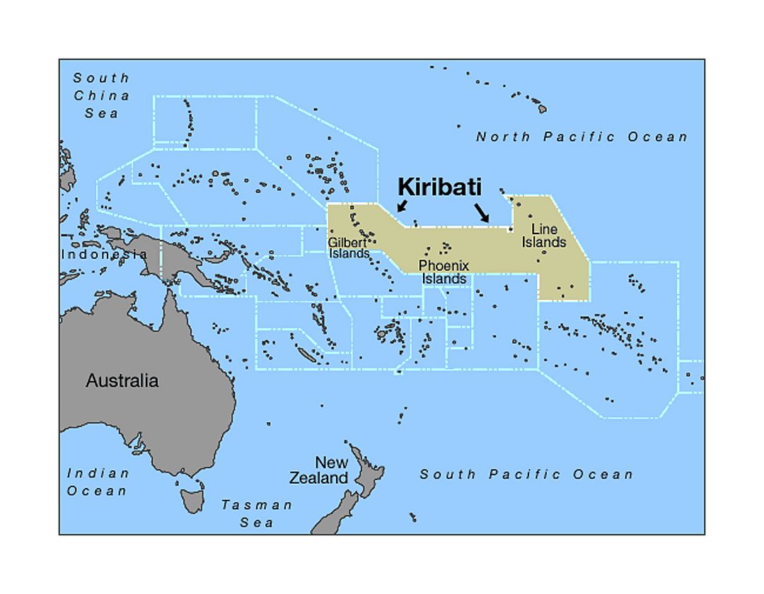 Political map of Kiribati