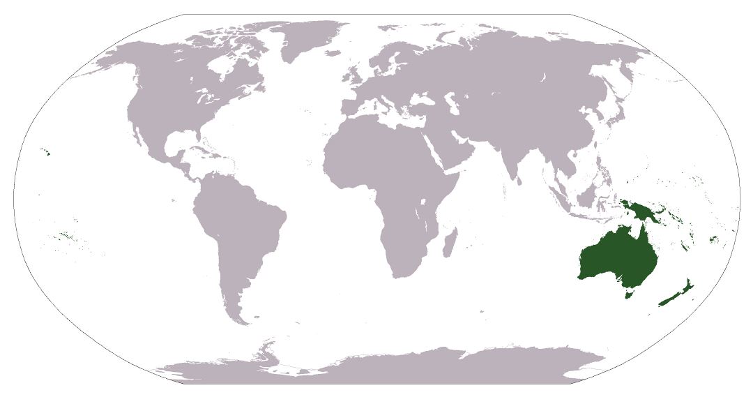 Large location map of Australia and Oceania