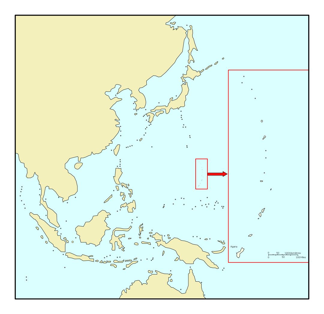 Large location map of Mariana Islands