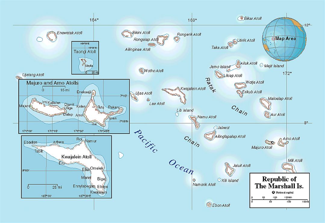 Political map of Marshall Islands