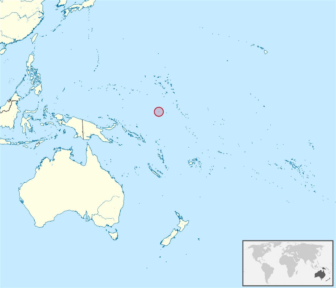 Large location map of Nauru in Oceania
