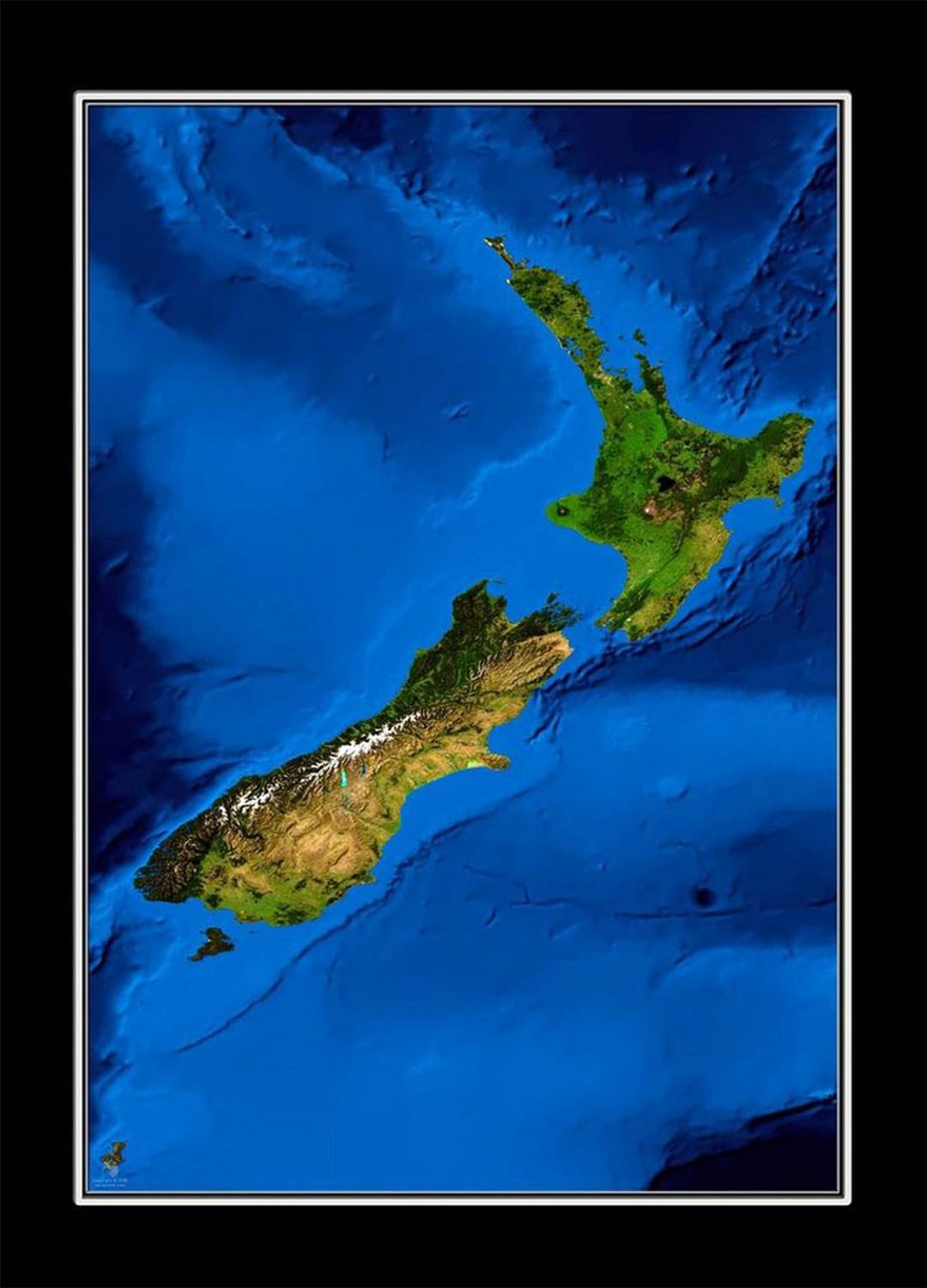 Satellite map of New Zealand