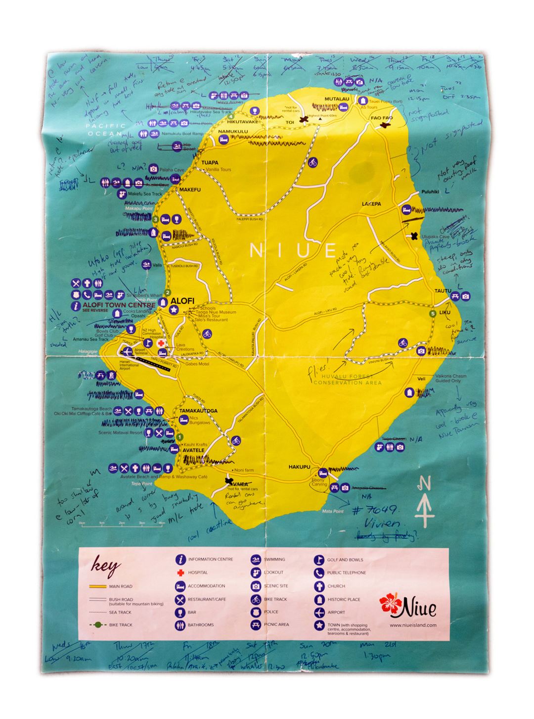 Detailed tourist map of Niue