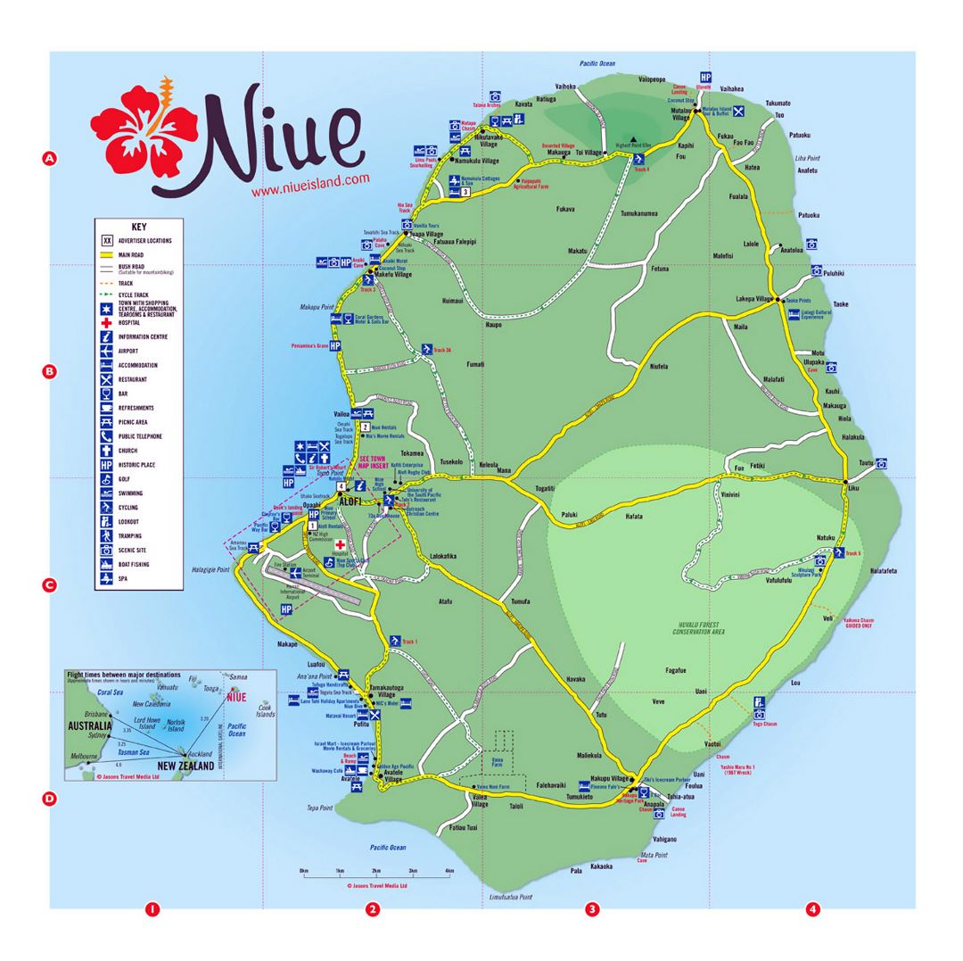 Detailed travel map of Niue
