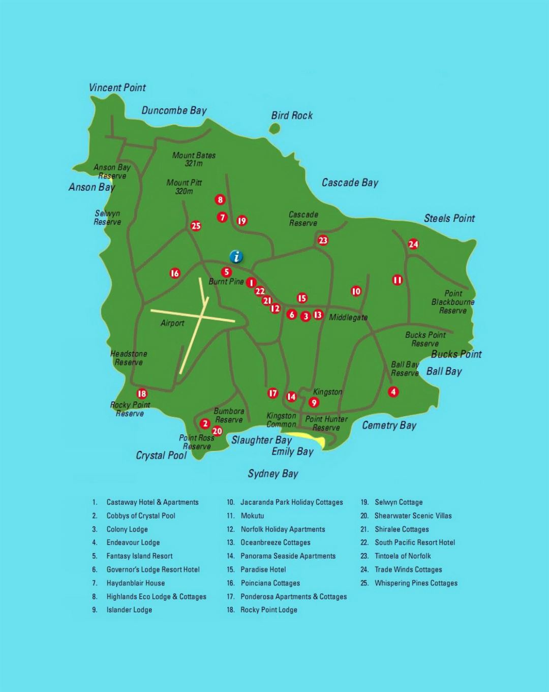 Detailed travel map of Norfolk Island
