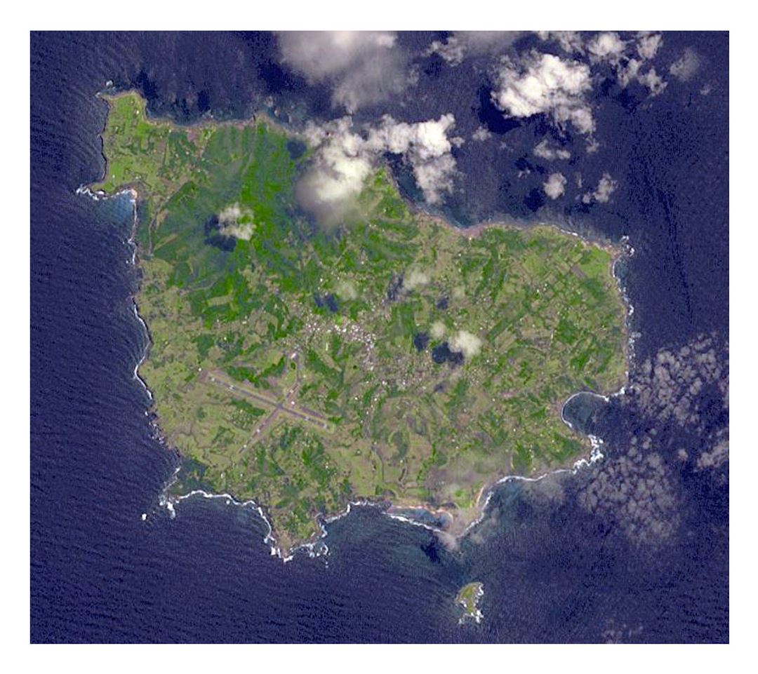 Large satellite map of Norfolk Island