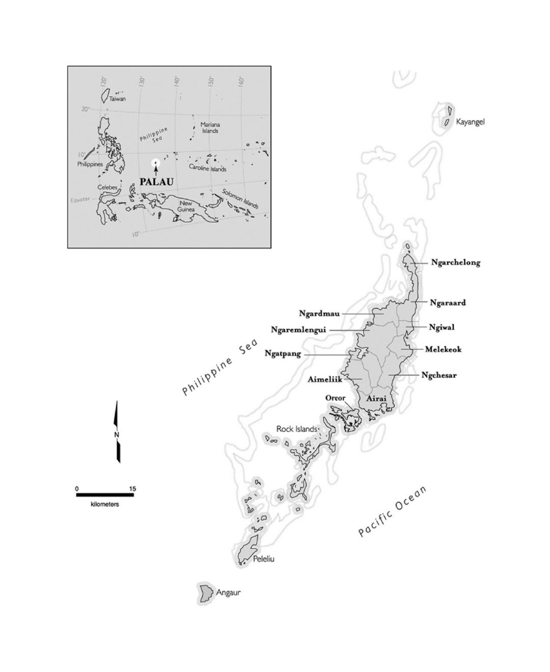 Detailed political and administrative map of Palau