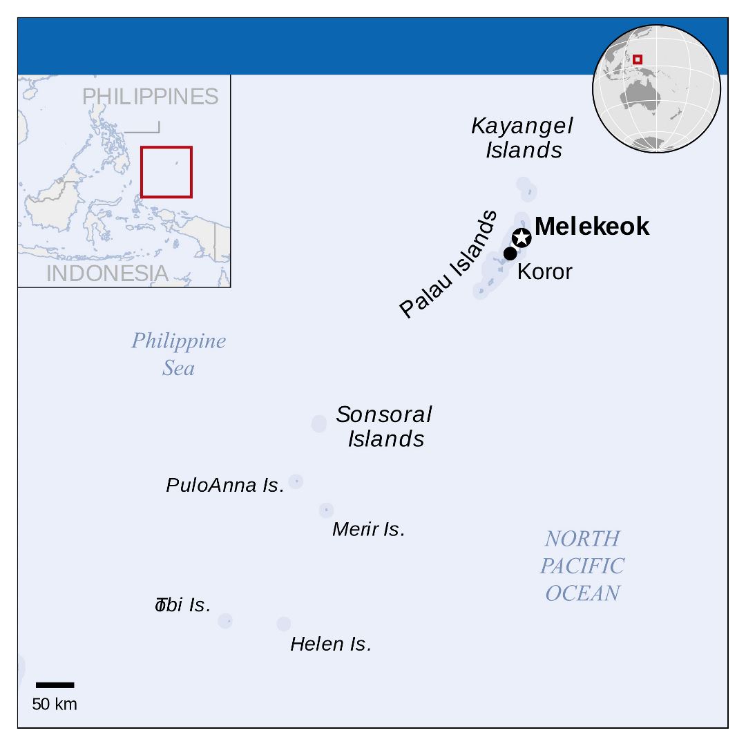Large location map of Palau